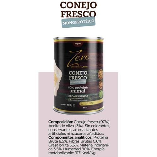 ZEN PATE MONOPRO CONEJO 400g DG