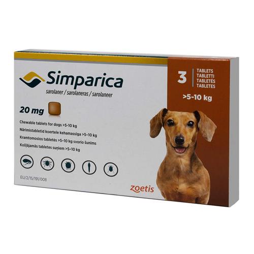 SIMPARICA 20mg 5-10kg 3cp
