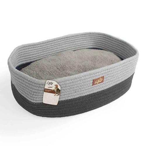 [PT-AFP2129] CAMA GATO OVAL GRIS 42cm