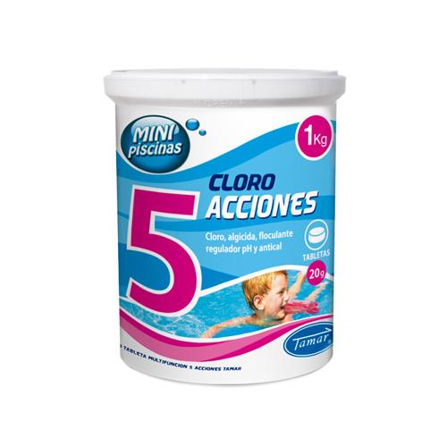 [1605090010] CLORO 5 ACCIONES 1KG MINIPISCINA