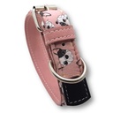 COLLAR PIEL BULLDOG ROSA 28cm MB